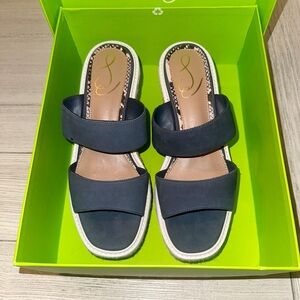 Sam Edelman Luca Espadrille Wedge sandal Navy Blue